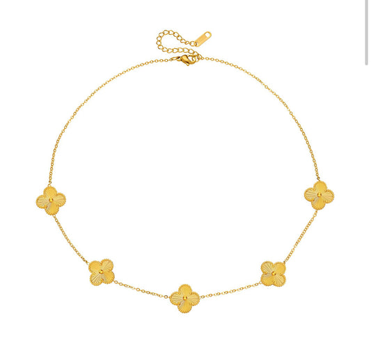 Gold Four-Leaf Clover Necklace, Intensity