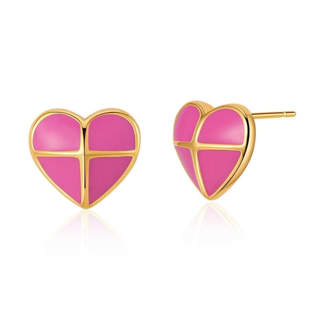 Pink Heart Earrings